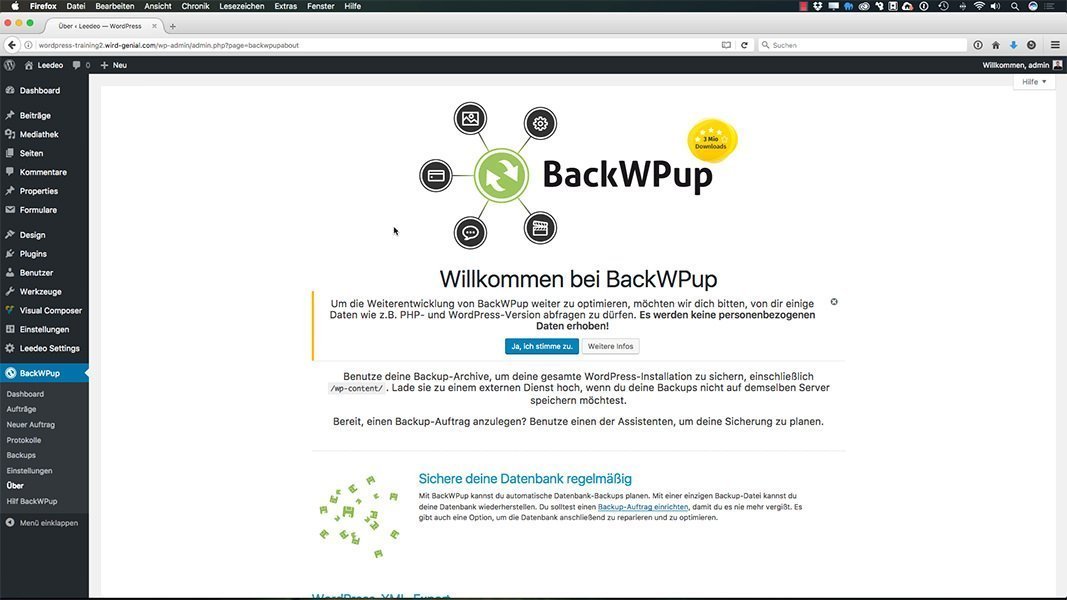 WordPress Kurs - Backups und Sicherheit
