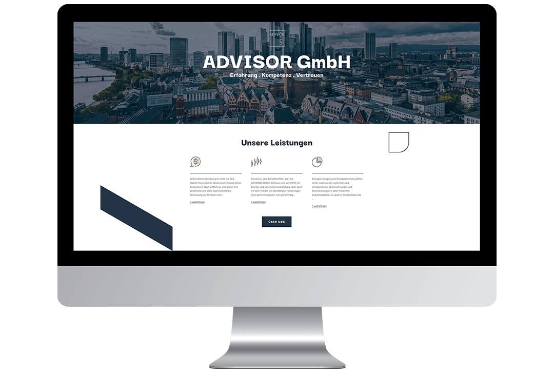 Web design for tax advisor example