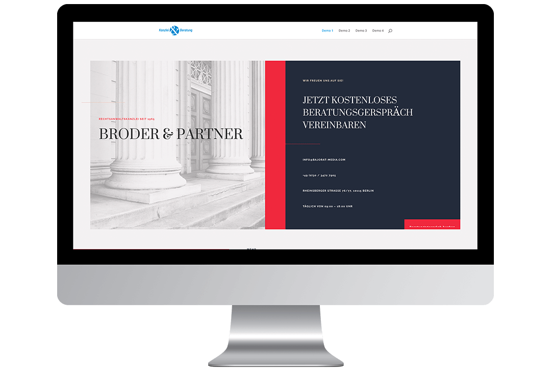 Web design for tax consultant broder partner example