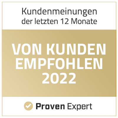 Recommended by customers - Proven Expert 2022