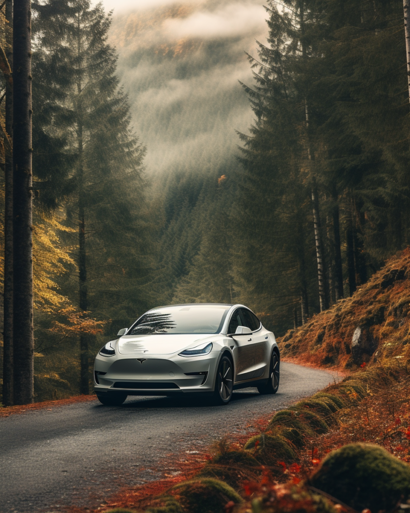 Nachhaltigkeit tesla model y forrest